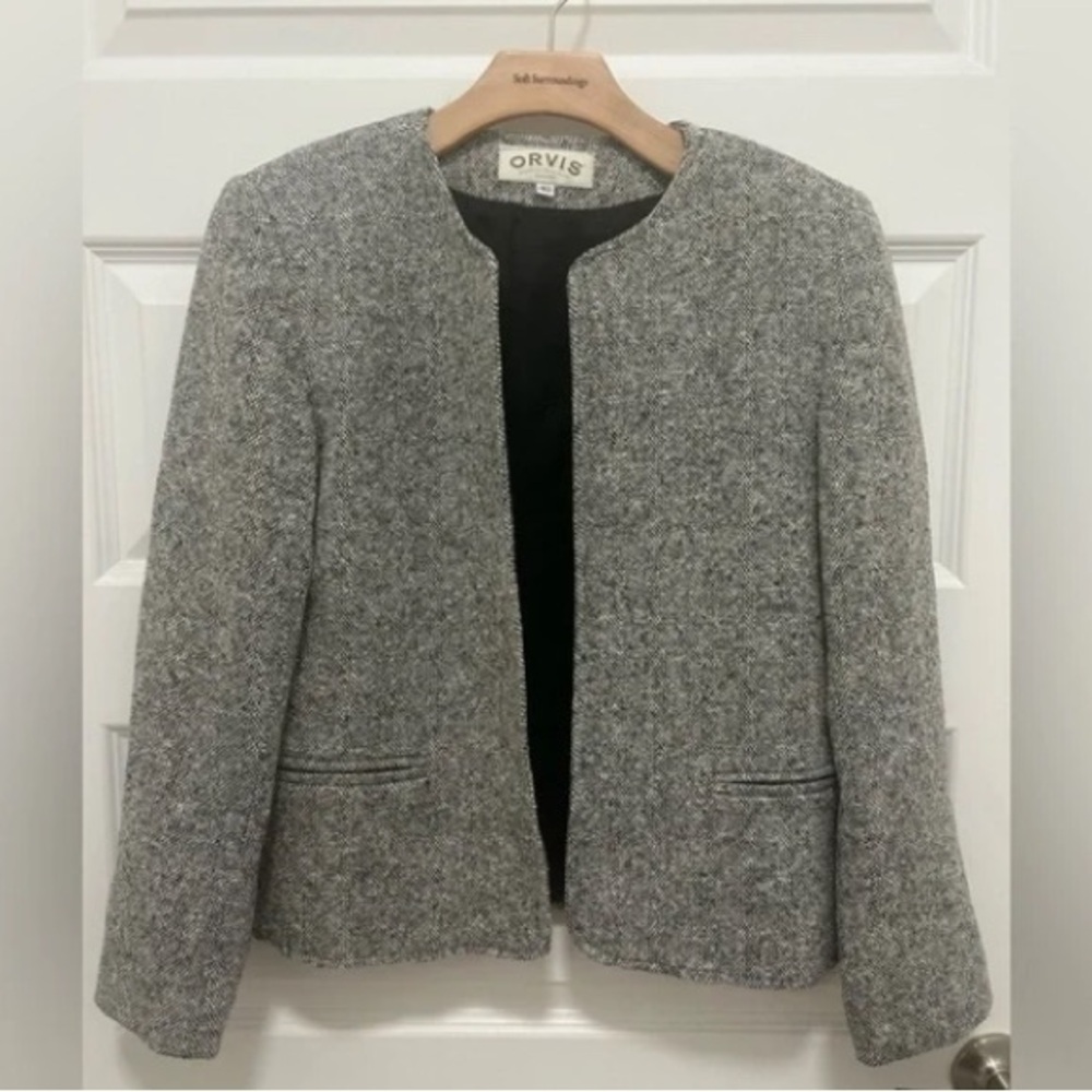 Orvis Women's Gray Tweed Blazer